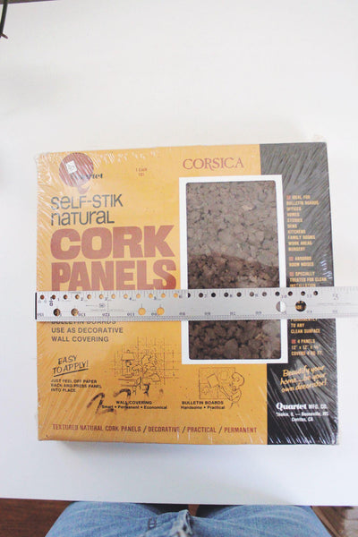 Self-Stik Natural Cork Panels 12" X 12" Quartet Corsica DIY Decorative Wall Covering 4-Pack
