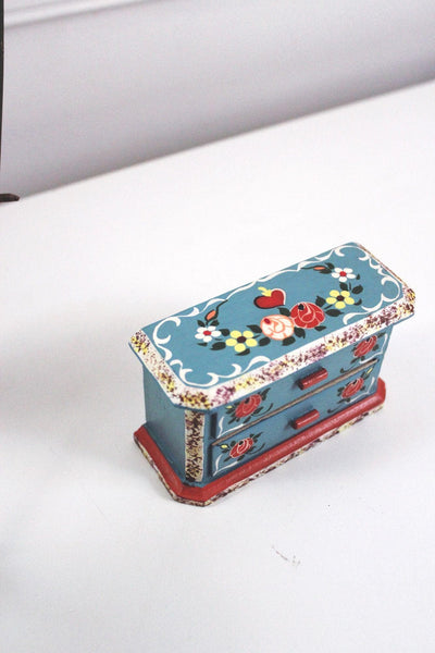 Vintage Dora Kuhn Dollhouse Chest of Drawers Miniature Wood West Germany Hand-Painted