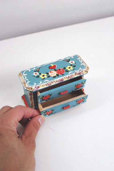 Vintage Dora Kuhn Dollhouse Chest of Drawers Miniature Wood West Germany Hand-Painted