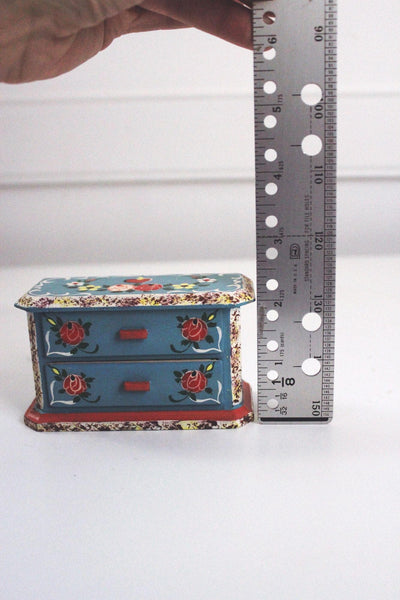 Vintage Dora Kuhn Dollhouse Chest of Drawers Miniature Wood West Germany Hand-Painted