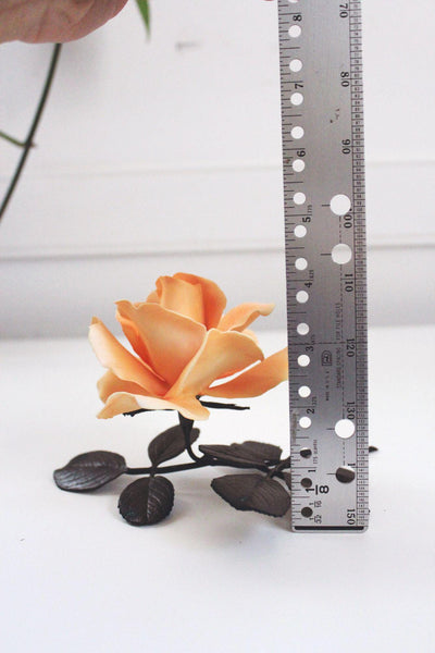 Vintage Royal Worcester Roses of Honour Bronze Porcelain Peach Rose Flower