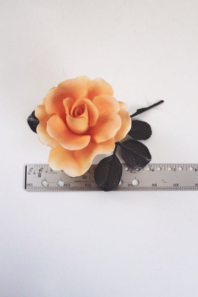 Vintage Royal Worcester Roses of Honour Bronze Porcelain Peach Rose Flower