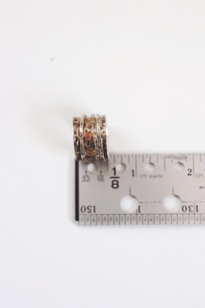 Hammered Sterling Silver Spinner Ring Vintage Boho Wide Band Meditation Anxiety Fidget