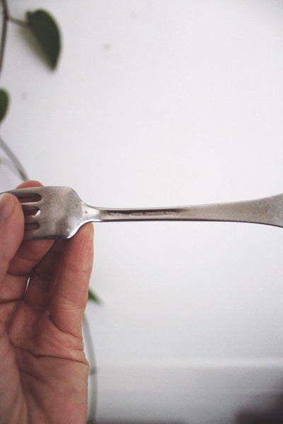 Vintage Flint Stainless Steel Dinner Forks New Look USA Art Deco Set of Four