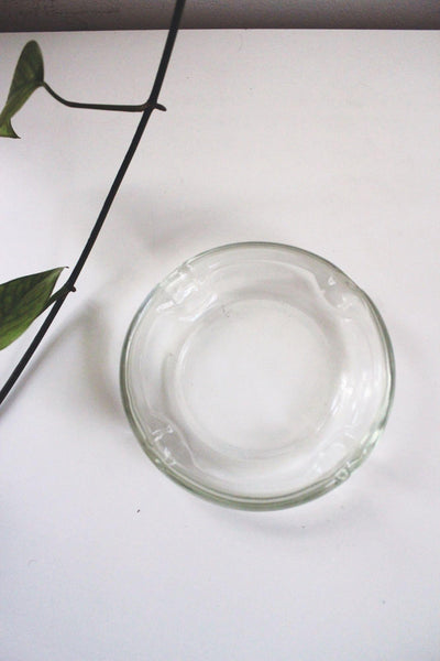 Clear Glass Vintage Ashtray Trinket Dish Catchall Mid Century Modern Retro
