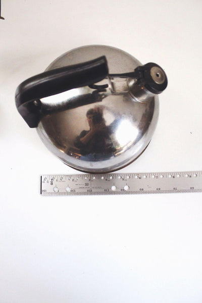 Vintage Paul Revere Ware 1801 Whistling Tea Kettle Stainless Steel Copper Retro