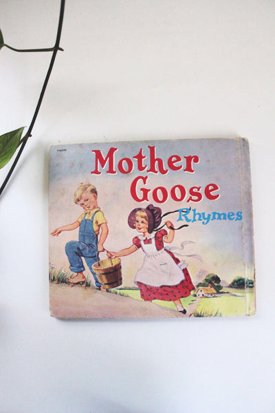 Mother Goose Nursery Rhymes Childrens Book 1950s Vintage Platt & Munk Publishers