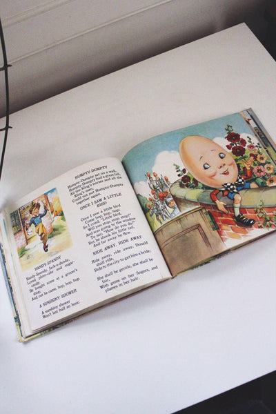 Mother Goose Nursery Rhymes Childrens Book 1950s Vintage Platt & Munk Publishers