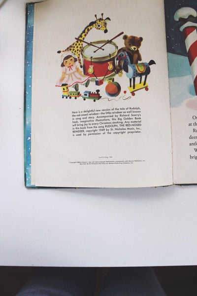 Rudolph The Red-Nosed Reindeer Big Golden Book 1949 Vintage Childrens Christmas