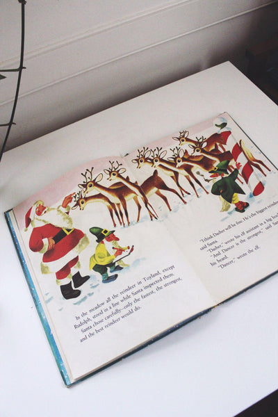 Rudolph The Red-Nosed Reindeer Big Golden Book 1949 Vintage Childrens Christmas