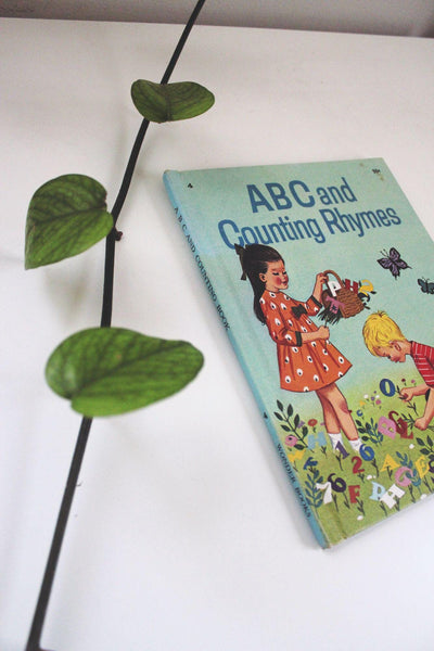 ABC And Counting Rhymes Vintage 1960s Wonder Books Hardcover Childrens Book 60s