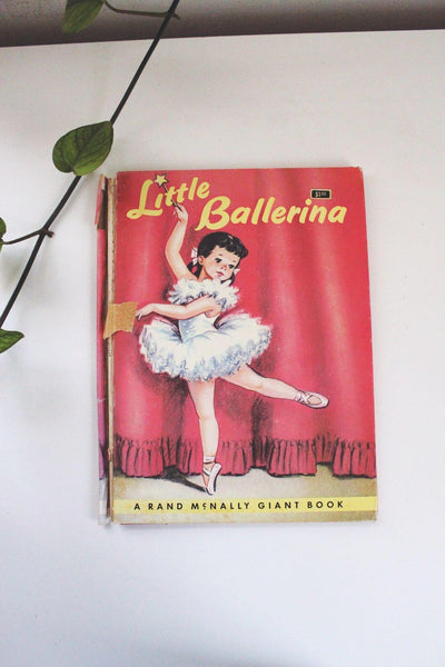 Little Ballerina Dorothy Grider Giant Book Vintage 50s Rare Childrens Book Rand McNally