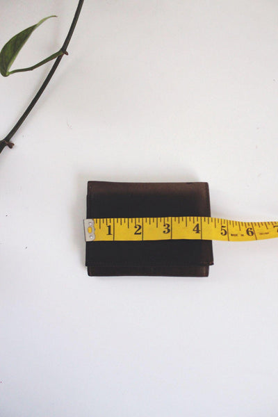 Vintage Genuine Leather Mens Trifold Wallet Dark Brown Soft Worn Distressed