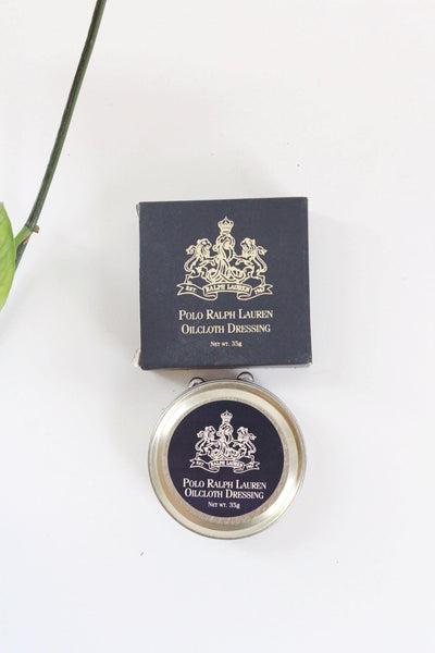 Vintage Polo Ralph Lauren Oilcloth Dressing Tin Box New NIB Care Balm