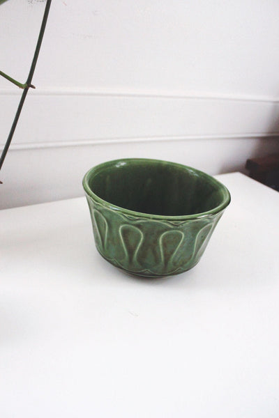 Vintage McCoy Floraline Green Ceramic Planter Pot Mid Century Modern USA