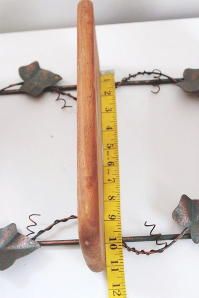 Vintage Metal & Wood Ivy Wall Display Shelf 3 Tier Cottagecore Farmhouse Rustic Home Decor