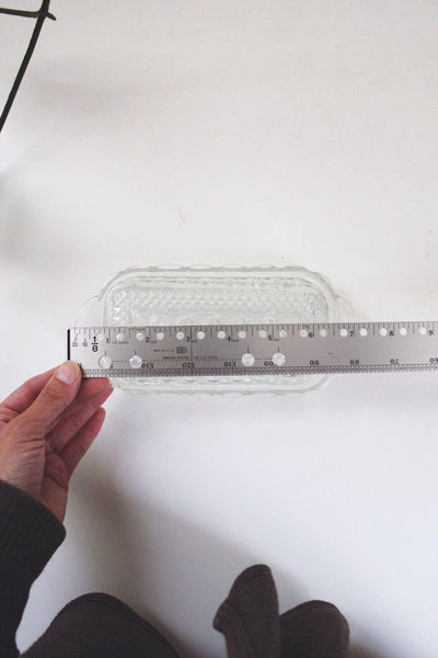 Vintage Anchor Hocking Wexford Glass Butter Dish Diamond Pressed 60s Elegant