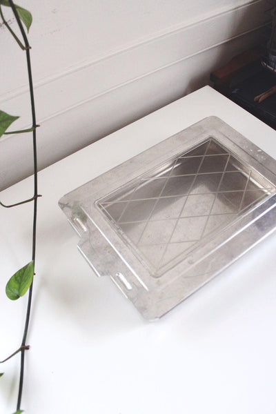 Vintage Mirro Aluminum Cake Baking Pan Sliding Lid Diamond MCM Mid Century Modern