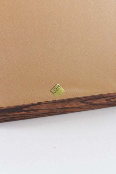Vintage Beveled Wood Framed Wall Mirror Solid Oak Rectangle Mid Century Farmhouse Rustic