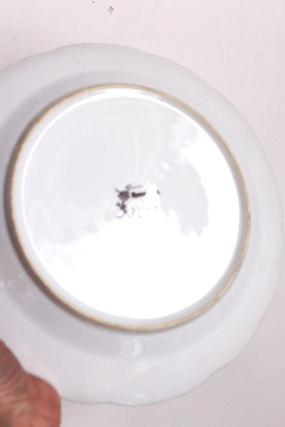 Vintage Remington Fine China Red Sea Floral Dinner Plate Floral Rose Set of 2 Gold Trim