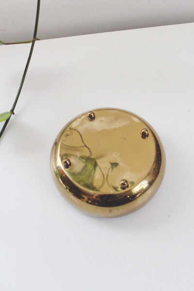Vintage Brass Bowl Ball Feet Footed Minimalist Trinket Dish Catchall Planter MCM