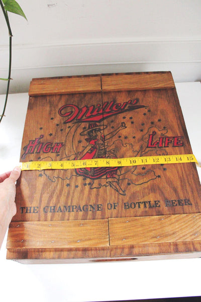 Vintage Miller High Life Wooden Cabinet Wall Hanging Crate Box Storage