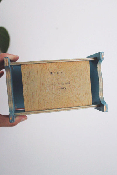 Vintage Dora Kuhn Miniature Canopy Bed Hand-Painted Dollhouse West Germany Folk Art