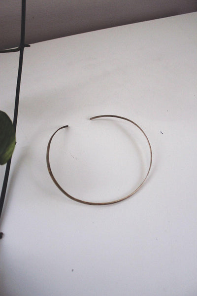 Vintage Modernist Sterling Silver Torc Necklace Torque Neck Ring Mexico Choker Collar
