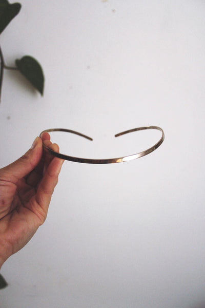 Vintage Modernist Sterling Silver Torc Necklace Torque Neck Ring Mexico Choker Collar