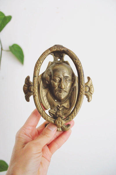 Vintage William Shakespeare Brass Door Knocker Shakespeare Antique Bronze