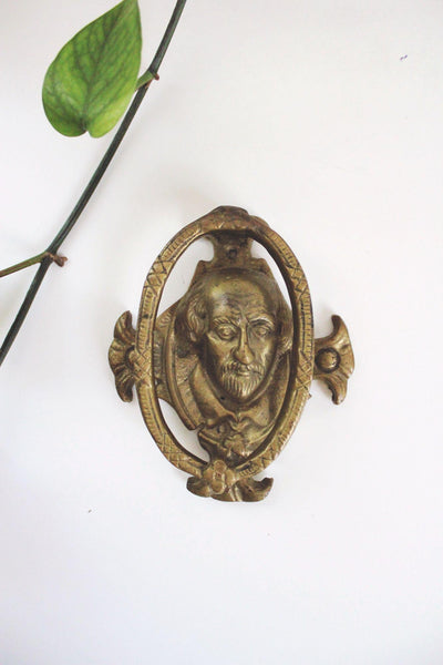 Vintage William Shakespeare Brass Door Knocker Shakespeare Antique Bronze