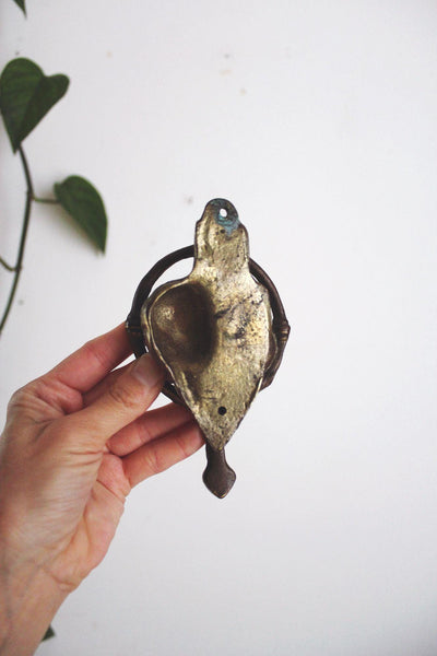 Vintage Brass Kissing Couple Door Knocker Bronze Art Nouveau Victorian Whimsical