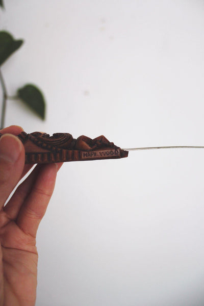 Vintage Hawaiian Tiki Letter Opener Hapa Wood Stainless Steel Mid Century Souvenir