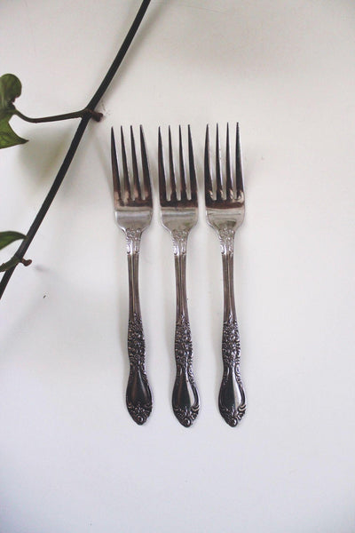 Vintage Dinner Forks Northland Stainless Steel Oneida Carolina Korea Set of 3