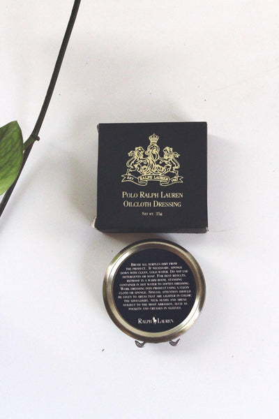 Vintage Polo Ralph Lauren Oilcloth Dressing Tin Box New NIB Care Balm