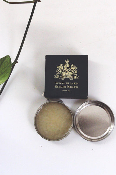 Vintage Polo Ralph Lauren Oilcloth Dressing Tin Box New NIB Care Balm