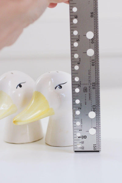 Vintage Ceramic Duck Goose Salt Pepper Shakers Hand-Painted Cottagecore Farmhouse
