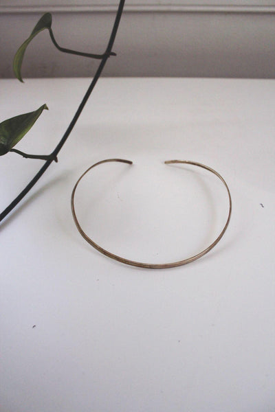 Vintage Modernist Sterling Silver Torc Necklace Torque Neck Ring Mexico Choker Collar