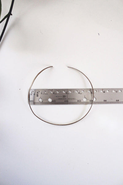 Vintage Modernist Sterling Silver Torc Necklace Torque Neck Ring Mexico Choker Collar