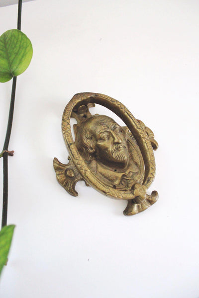Vintage William Shakespeare Brass Door Knocker Shakespeare Antique Bronze