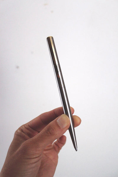 Vintage Parker Arrow Flighter Mechanical Pencil Gold Plated 70s 80s Brushed Stainless Steel