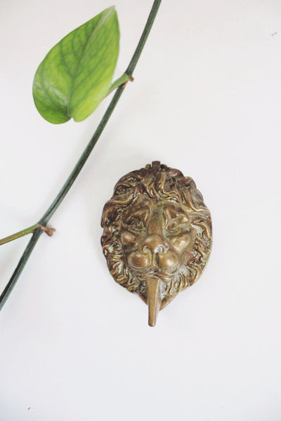Vintage Solid Brass Lion Head Door Knocker Bronze Georgian Victorian