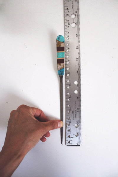 Vintage Turquoise Stone Inlay Letter Opener Southwestern Style Jasper Taiwan
