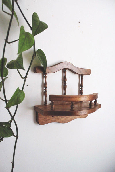 Vintage Wood Gallery Rail Wall Shelf Trinkets Plants Decor Display Cottage Farmhouse