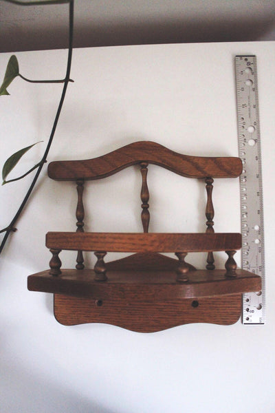 Vintage Wood Gallery Rail Wall Shelf Trinkets Plants Decor Display Cottage Farmhouse