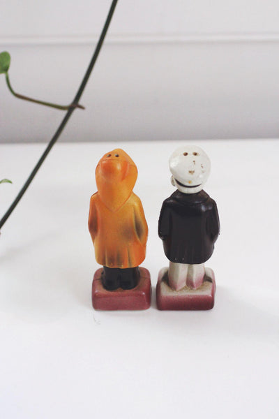 Vintage Old Salty Captain Pepper Nautical Salt Pepper Shakers Figurines Mid-Century