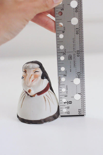 Hand-Painted Vintage Ceramic Kitchen Witch Salt Shaker Baba Yaga Figurine Babushka