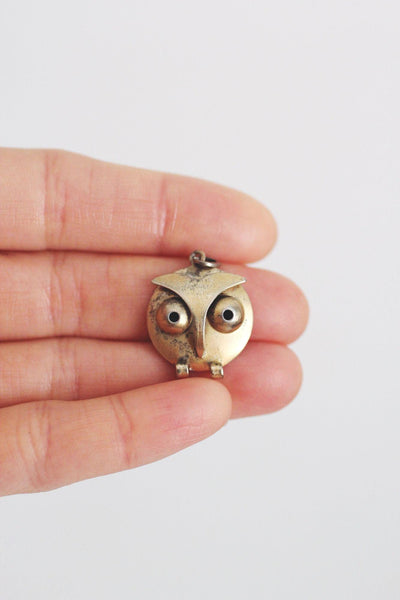 Vintage Modernist Owl Pendant Charm Beau Mid Century Modernist MCM Retro 60s 70s