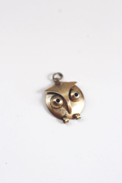 Vintage Modernist Owl Pendant Charm Beau Mid Century Modernist MCM Retro 60s 70s