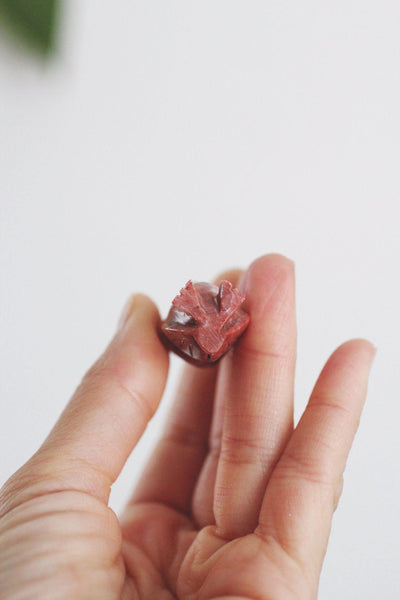 Hand Carved Stone Owl Figurine Miniature Trinket Handcrafted Vintage Sculpture